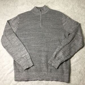 Michael Kors Mens Cotton‎ Blend Quarter Zip Gray Pullover Knit Sweater Size L